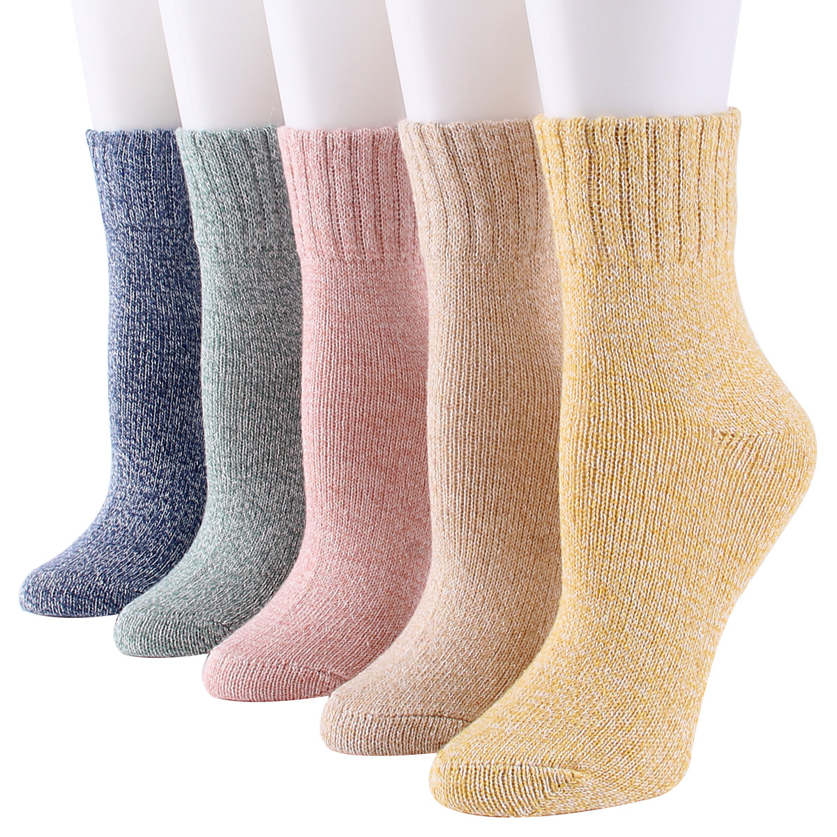 15 Pairs Soft Thick Wool Socks Warm Winter Wild Solid Color Socks Bulk Wholesale